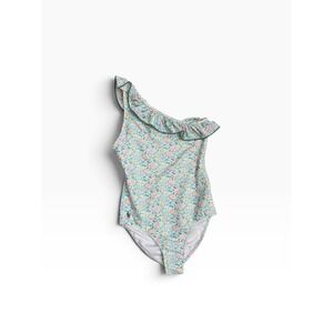 Polo Ralph Lauren Girls Floral One Shoulder Ruffle One Piece Swimsuit 10 NEW*